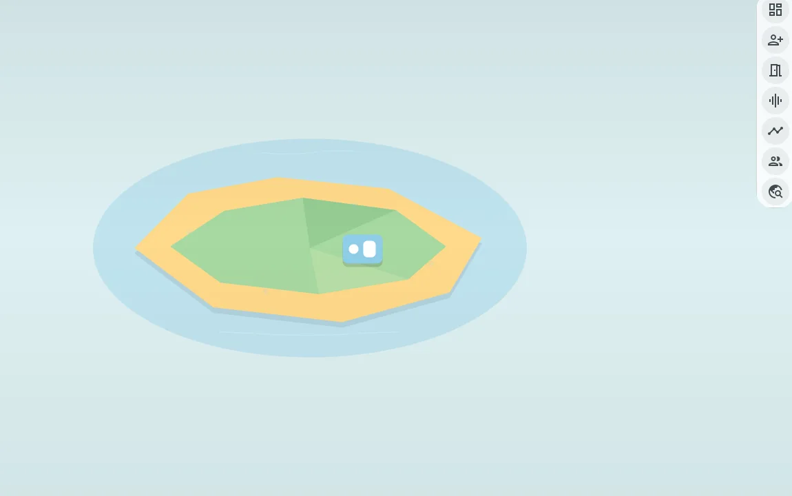 EchoBay full-screen island and floating action rail